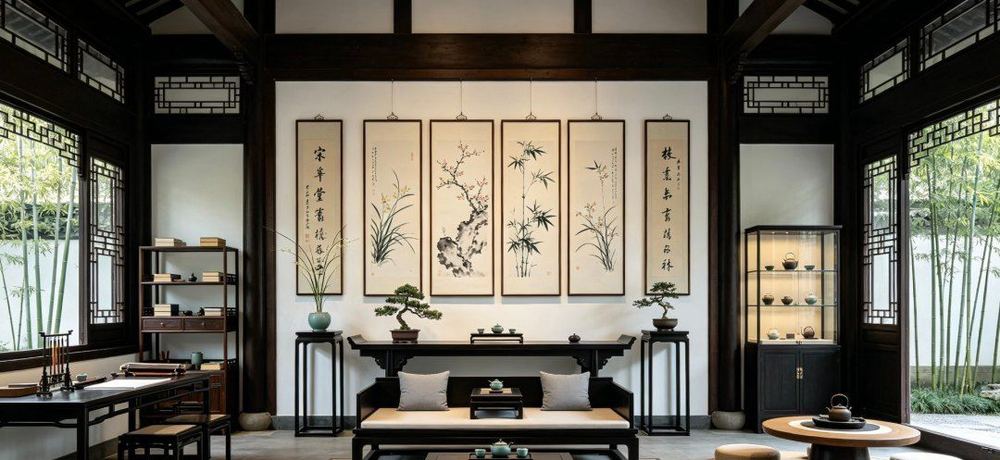 茶室 · 六幅挂轴 - 神木静墨轩装裱案例